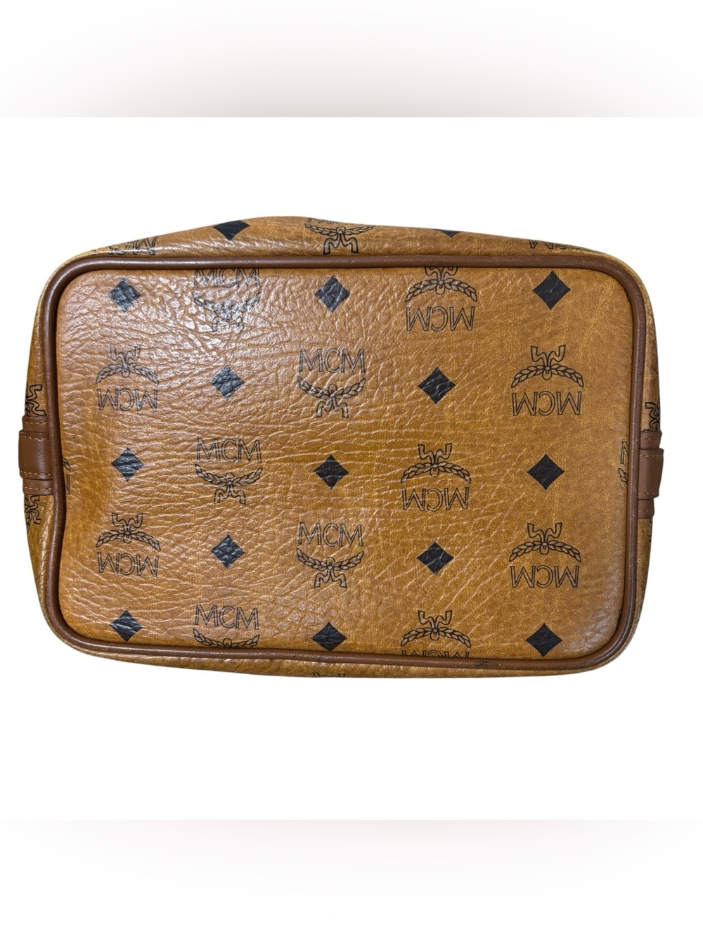 MCM Cognac Visetos Drawstring bucket Bag - Picture 13 of 16